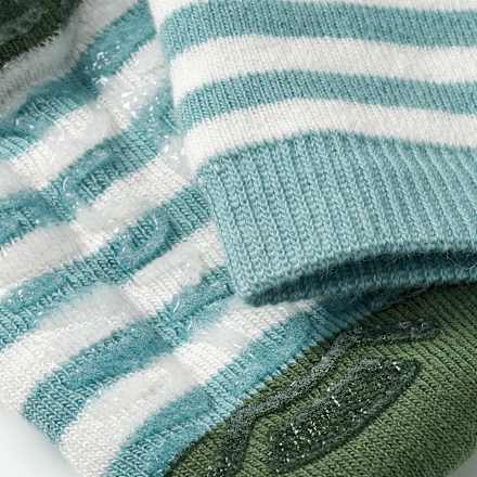 Stoppersocken mit Faultier-Motiv, grün + weiß, Gr. 23/24 ALANA