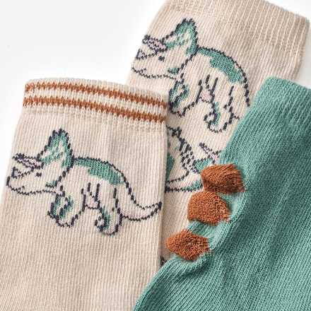 Socken mit Dino-Muster, beige + grün, Gr. 18/19 ALANA