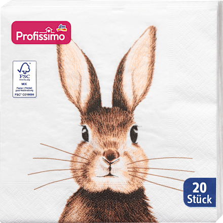 Servieti Zajček, 3-slojni, 33 cm x 33 cm Profissimo