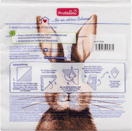 Papierové servítky Zajo, 33 x 33 cm Profissimo