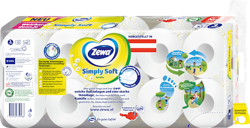Toilettenpapier Simply Soft Kamille 3-lagig Zewa