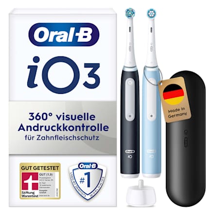 Elektrische Zahnbürste Duo iO3 Matt schwarz & blau Oral-B