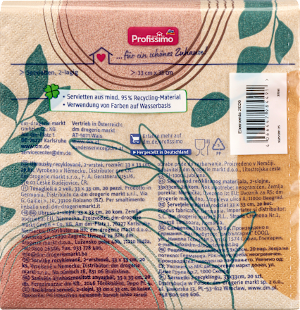 Recycling-Speiseserviette Elements 33x33cm Profissimo