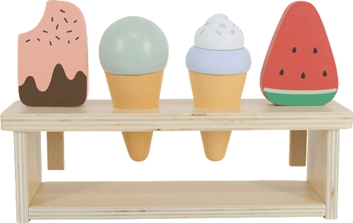 Spielzeug-Set aus Holz Eis 5tlg, mehrfarbig  Cleoleo