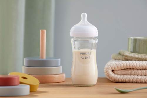 Babyflasche aus Glas Natural Response weiß, ab dem 3. Monat, 240ml PHILIPS AVENT