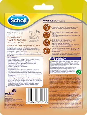 Fußmaske Socken mit Honig, Mandel & Urea (1 Paar) Scholl