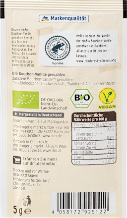 Bourbon-Vanille gemahlen dmBio