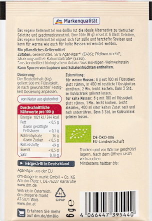 Geliermittel, vegan (3x6 g) dmBio