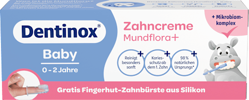 Zahnpasta Baby Mundflora+ mit Fingerzahnbürste, 0-2 Jahre Dentinox