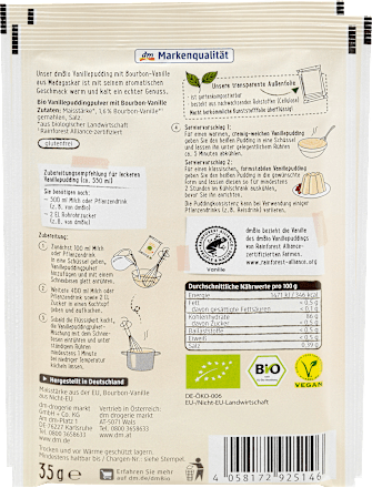 Bio vaníliapuding bourbon vaníliával 3x35g dmBio