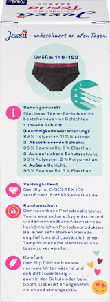 Periodenunterwäsche Slip Teens Gr. 148/152 Jessa