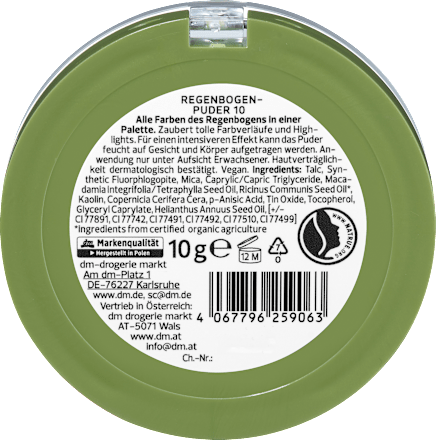 Regenbogenpuder bunt alverde NATURKOSMETIK