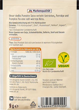 Gewürzmischung, Pumpkin Spice dmBio