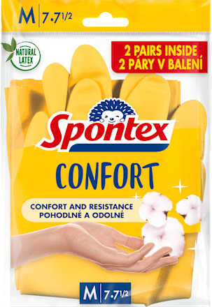 rukavice Confort 2 páry, velikost M Spontex