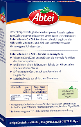 Vitamin C + Zink Lutschtabletten Abtei