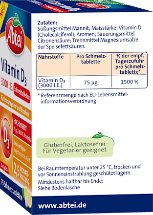 Vitamin D3 3000 I.E. Schmelztabletten Abtei