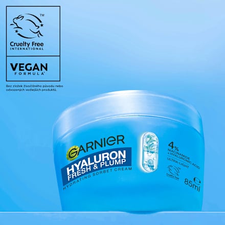 hydratační pleťový sorbet krém Hyaluron Fresh & Plump GARNIER