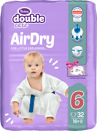 double care Air Dry pelene za bebe vel. 6 (16+kg) Violeta