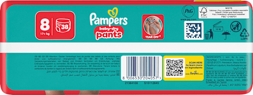 Baby Pants Gr. 8 XL (17+ kg) Big Pack Pampers baby-dry