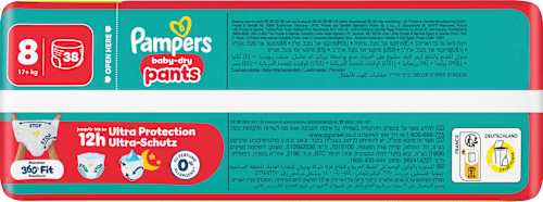 Baby Pants Gr. 8 XL (17+ kg) Big Pack Pampers baby-dry