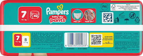 Baby Pants Gr. 7 XL (15+ kg) Big Pack Pampers baby-dry