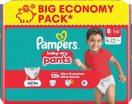 Baby Pants Gr. 8 XL (17+ kg) Big Pack Pampers baby-dry