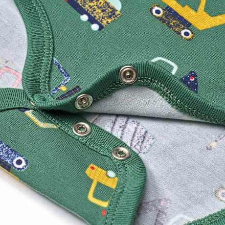 Body Langarm Pro Climate mit Baustellen-Muster, grün, Gr. 98/104 ALANA