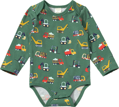 Body Langarm Pro Climate mit Baustellen-Muster, grün, Gr. 98/104 ALANA