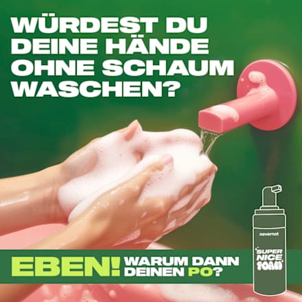 Feuchtschaum für Toilettenpapier  nevernot