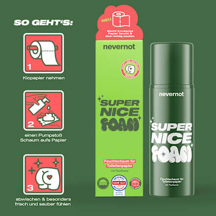 Feuchtschaum für Toilettenpapier  nevernot