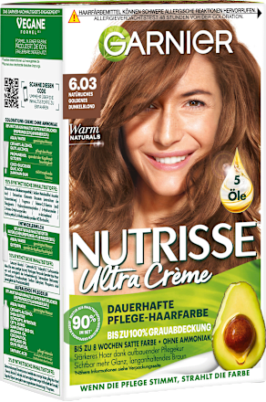 Haarfarbe Ultra Creme 6.03 Natürliches Goldenes Dunkelblond  GARNIER NUTRISSE
