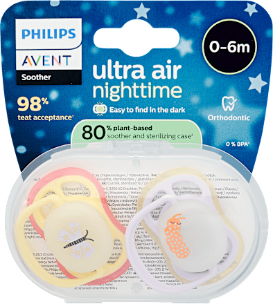Éjszakai nyugtató cumi, Ultra air, újszülött kortól, kislányoknak PHILIPS AVENT