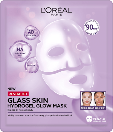 Maska hydrożelowa rozświetlająca Revitalift Glass Skin L'ORÉAL PARiS REVITALIFT