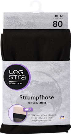 Strumpfhose mit Skin-Effekt 80 DEN schwarz, Gr. 40/42 Legstra