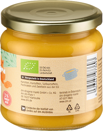 Gemüsesuppe Kinder Karotte & Kartoffel ab 3 Jahren dmBio