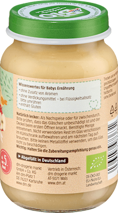 Frucht & Getreide Apfel & Birne in Haferberei ab dem 5. Monat dmBio