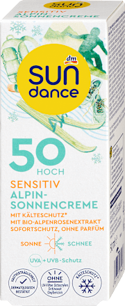 Слънцезащитен крем за лице Alpin Sensitive, SPF 50 sundance