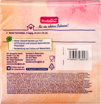 Servietten mit Farbverlauf (25 × 25 cm) Profissimo