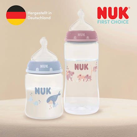 Babyflasche aus Glas First Choice weiß, ab 3 Monaten, 240 ml NUK
