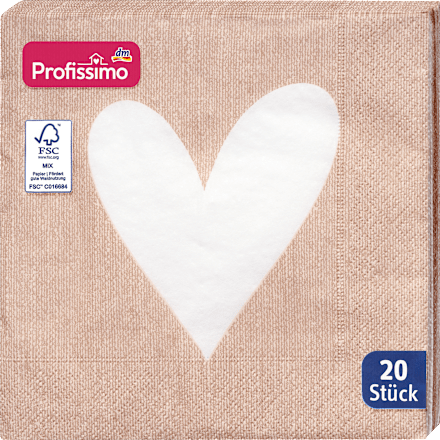 Servietten "Herz" (33x33 cm) Profissimo