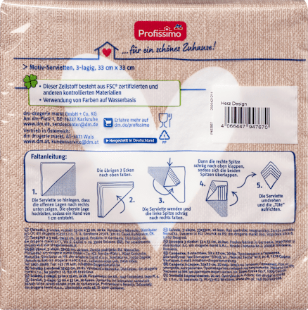 Servietten "Herz" (33x33 cm) Profissimo