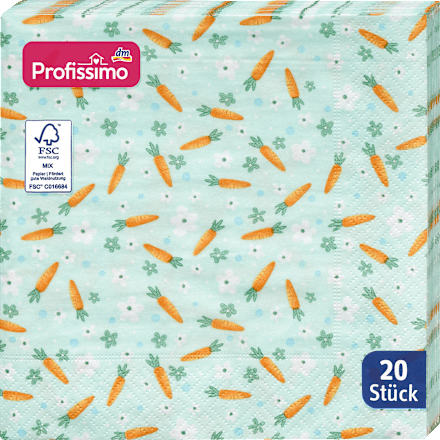Servietten "Möhrengarten" (33x33 cm)  Profissimo