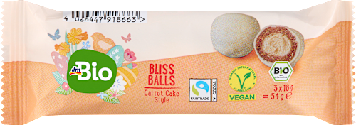 Fruchtkonfekt Bliss Balls Carrot Cake dmBio