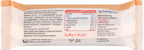 Fruchtkonfekt Bliss Balls Carrot Cake dmBio