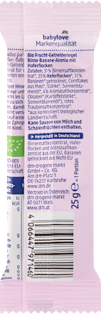 Frucht-Getreide-Riegel Birne, Banane, Aronia ab 1 Jahr babylove