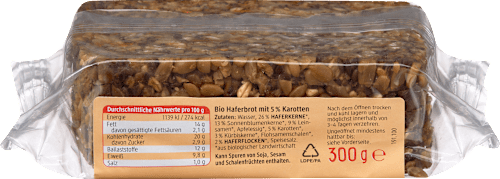 Bio ovseni kruh s 5 % korenja dmBio