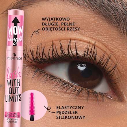 lash WITHOUT LIMITS EXTREME LENGTHENING & VOLUME MASCARA 01 essence