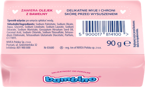 Mydło w kostce dla niemowląt i dzieci bambino