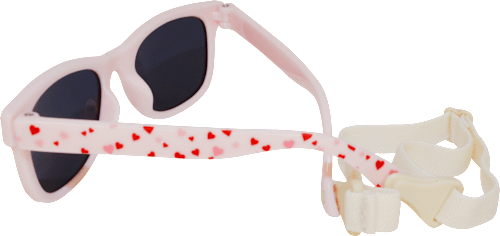 Sonnenbrille Kids, rosa Gestell mit roten Herzen SUNDANCE