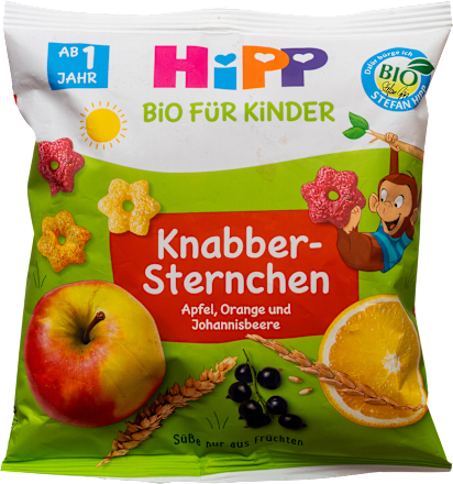 Hrskave zvjezdice s jabukom, narandžom i ribizlom HiPP